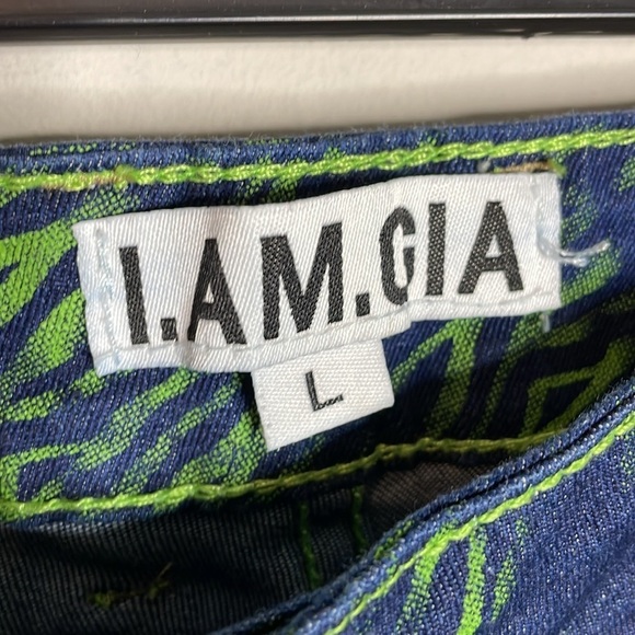 I.AM.GIA | Women’s Sinead Blue Green Tali Tiger Jeans Size Large - Picture 6 of 8